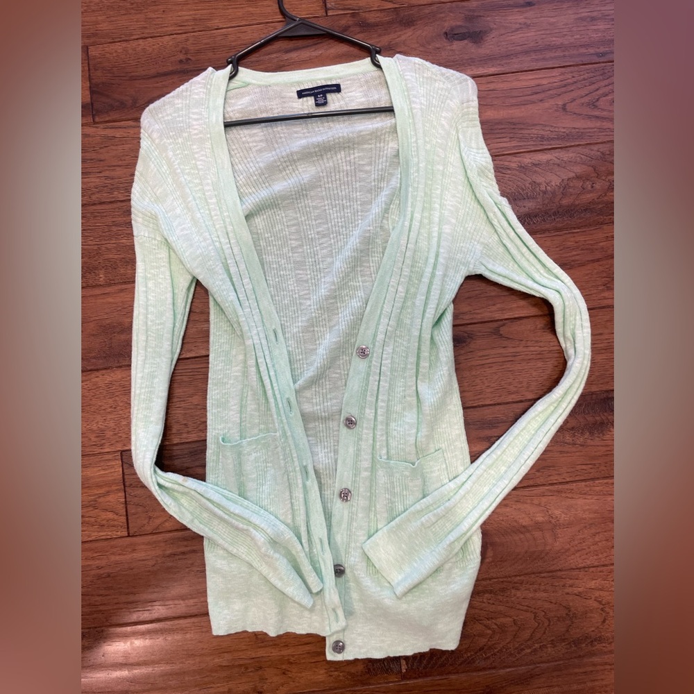 NWOT American Eagle Mint Green Cardigan Sweater
